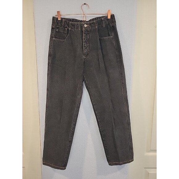 Vintage Sergio Valente Jeans Black Size 31 90's Y2K High Rise Straight Denim - Picture 1 of 6